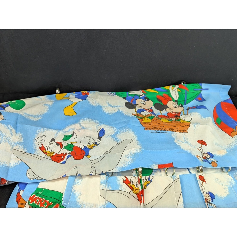 VTG 80's Disney Mickey Mouse 2 Sets Twin Sheets Pillowcase Curtains w/ Vallance - Picture 4 of 8